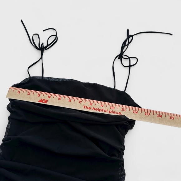 Aritzia Sunday Best Caruso Black Mini Dress Women’s Small Ruched Bodycon Stretch - Picture 10 of 13